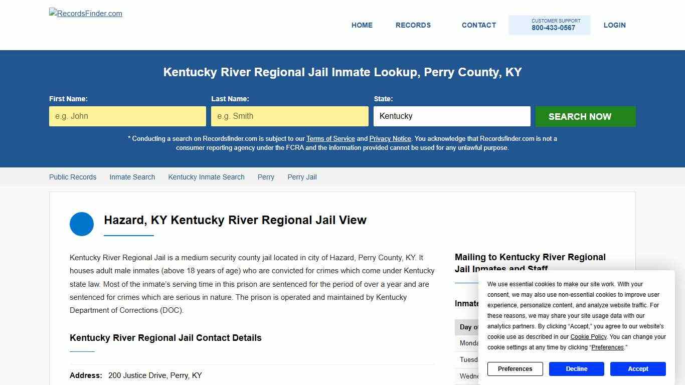 Kentucky River Regional Jail Roster & Inmate Lookup